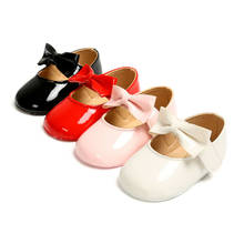 Newborn Baby Girl Anti-slip Bling Crib Pram Shoes High Quality Bow Solid Leather Soft Princess Shoes Sole Prewalkers Hot Sale 2024 - buy cheap