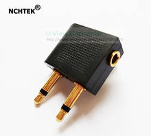 NCHTEK GOLDEN Plated 3.5mm To 2 x 3.5mm Airline Airplane Headphone Audio Adapter Converter/Free DHL Shipping/200PCS 2024 - buy cheap
