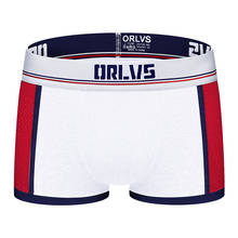 2020 ORLVS Brand Men Boxer patchwork Underwear New Cotton U Pouch Sexy Underpants Cotton Pants  shorts Male Panties OR182 2024 - buy cheap