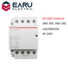 Controlador de interruptor de Contactor Modular para hogar, casa y Hotel, 4NO, 4NC, 2NO, 2NC, 50/60Hz, 4P, 32-63A, CA, 110V, 220V 2024 - compra barato