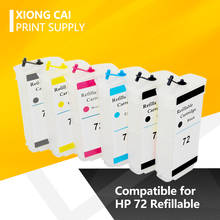 Многоразовый чернильный картридж с чипом, совместимый 6 цветов для HP 72 для HP 72 DesignJet T610 T770 T790T1100 T1120 T1200 T1300 T2300 2024 - купить недорого