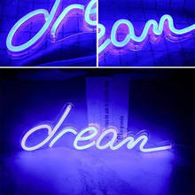 Creative Dream Neon Sign Neon Wall Lights for Beer Bar Pub Bedroom Home Wall Wedding Party Decor Night Lamp Christmas Decoration 2024 - buy cheap