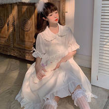 Женское длинное платье с короткими рукавами, готическое платье в стиле Лолиты с рюшами и воротником-куклой на лето 2020 2024 - купить недорого