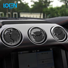 For Ford Mustang Carbon Fiber Car Interior Central Air Conditioner Decorative Cover Sticker 2015 2016 2017 Universal Accessories 2024 - buy cheap