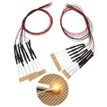 10 peças 20cm ttrava pré-soldado micro 0.1mm cobre com fio branco smd led 0603