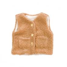 Осенне-зимний плотный жилет для маленьких девочек и мальчиков флисовый плюшевый жилет для маленьких девочек теплая хлопковая куртка для малышей, осенняя одежда 2024 - купить недорого