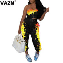 VAZN-Conjunto de 2 piezas para mujer, Top Sexy de talla grande, Joker de calle, pantalones largos sin tirantes, novedad de 2020 2024 - compra barato
