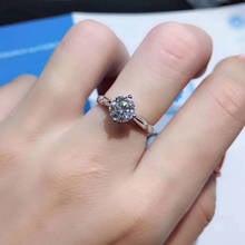 18K камень Муассанит кольцо из белого золота 1ct 2ct 3ct настраиваемое круглое ограненное свадебное кольцо с бриллиантом для возлюбленной 2024 - купить недорого