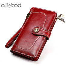 aliwood Hot Sale Brands Long Women Wallet Vintage Leather Zipper Purse Female Clutch Phone Pocket Coin Purse Card Holder Cartera 2024 - buy cheap
