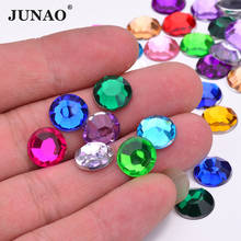 Junao-cola de cristal colorida para unhas, redonda, strass, adesivo, decoração artística, rosto, 2, 6, 8, 10, 18, 20mm 2024 - compre barato