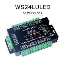 Ws24luled-controlador decodificador dmx fácil, 24 canais, dimmer, cada canal, tela digital, luz rgb, lâmpada 36a, para faixa led 2024 - compre barato
