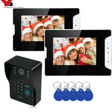 Yobangsecurity 7 Inch Monitor RFID Password Video Door Phone Doorbell Video Intercom System Night Vision Security Camera 2024 - buy cheap