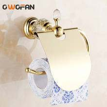 Paper Holder Glass Crystal Decorative Brass Toilet Roll Paper Holders Waterproof Tissue Gold Finish Bathroom Accessories A08-625 2024 - buy cheap