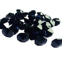 Wholes Sale Price 2000pcs/lot Black Color 14mm Crystal Octagon Chandelier Beads in Two Holes Machine Cut K9 Glass Lighting Parts 2024 - buy cheap