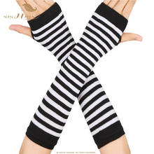 SISHION Women Long Sleeve Striped Fingerless Gloves Lady Stretchy Soft Knitted Wrist Arm Warmer SP0527 2024 - buy cheap