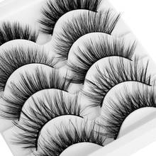 Pestañas postizas de pelo de visón 3D, 5 pares, estilos mixtos, hechas a mano, naturales, largas, finas, mullidas, multicapa, reutilizables 2024 - compra barato