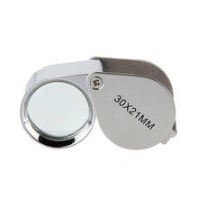 Silver 30X 21mm Jeweler Loupe Eye Magnifying Glass Magnifier 2024 - buy cheap