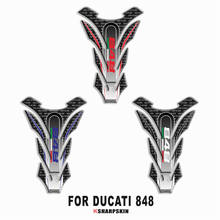 Adesivo decorativo para tanque de combustível de motocicleta, adesivo protetor 3d para ducati 848, decalque protetor espinha de peixe 2024 - compre barato