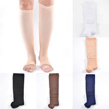 1 Pair Compression Level Medical Elastic Toeless Sleep Socks Support Knee High Tip Open Varicose Socks 2024 - buy cheap