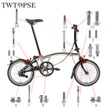 Twtopse parafusos de titânio da bicicleta conjunto parafusos para brompton 2021 2020 2019 2018 2017 dobrável guiador do freio da bicicleta fone choque parafusos 2024 - compre barato