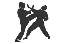 Two Taekwondo Players Are Playing A Game Car Decals For Car Rear windshield Logo Personality Innovation Stickers FA397 2024 - buy cheap