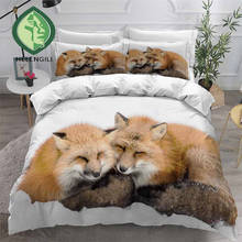 HELENGILI 3D комплект постельного белья с рисунком лисы, набор пододеяльников с наволочкой, набор домашнего текстиля # FOX22 2024 - купить недорого