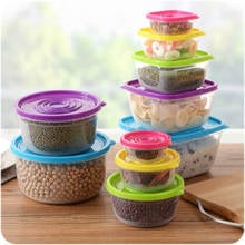 5PC Plastic Sealed Storage Box Refrigerator Fresh Bowl Vegetables Fruits Home Kitchen Food Storage Desktop Snacks Debris Storage 2024 - buy cheap