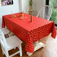 Rectangular Christmas Tablecloth Snowflake Red Cotton Santa Print Holiday Party Table Cover Linen Dinning Table Set Decorating 2024 - buy cheap
