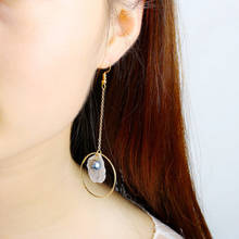 Gardenia Personality Design Asymmetric Simple Simple Transparent Flower Shell Round Bead Earring Ear Clip 2024 - buy cheap