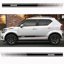 2 pçs elegante porta lateral do carro adesivo de vinil corpo decalque corrida tarja adesivo para suzuki ignis acessórios do carro 2024 - compre barato