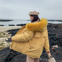 Abrigo largo de algodón con capucha para mujer, Parka gruesa y cálida de piel, chaqueta informal para invierno, M266, novedad de 2019 2024 - compra barato
