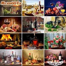 RUOPOTY 60x75cm Frame Oil Painting By Numbers For Adults Rose Wine Picture By Number Home Decoration Handpainted Oil Painting 2024 - buy cheap