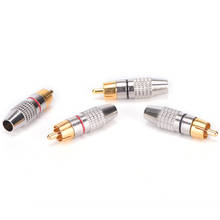 Gran oferta 4 Uds RCA macho Cable de soldadura cable de audio y video conector de adaptadores chapado en oro 2024 - compra barato