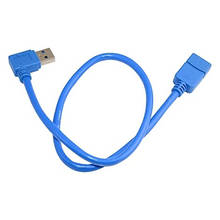 USB3.0 кабель для передачи данных USB удлинитель AM-AF AM правая сторона изгиб 90 градусов локоть удлинитель линия передачи данных 0,5 м 2024 - купить недорого