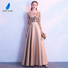 DEERVEADO A Line Sequin Golden Evening Dress Long Prom Party Dresses Evening Gown Formal Dress Women Elegant Robe De Soiree M254 2024 - buy cheap