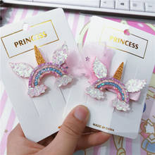 New Girls Cute Cartoon Unicorn Colorful Wigs Hairpins Princess Sweet Headband Hair Clips Barrettes Kids Fashion Hair Accessories 2024 - buy cheap