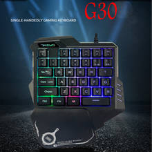 Teclado G30 de una mano para juego PUBG, retroiluminación de luces multicolor, no es un manipulador, Mini teclado de ordenador General 2024 - compra barato