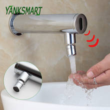 YANKSMART-grifo con Sensor táctil automático para lavabo de baño, grifería giratoria de 360 grados, inductivo eléctrico, solo frío, montado en la pared 2024 - compra barato