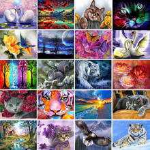 Quadrado/redondo pintura diamante diy pintura diamante cruz ctitch kits 5d diamante mosaico bordado paisagem animal pintura mosaico 2024 - compre barato