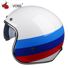 VOSS-Casco de Moto con visera Dual para verano, protector de cabeza Retro con visera abierta, para bicicleta eléctrica, DOT, 3/4 2024 - compra barato