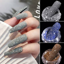 1 коробка голографическая блестящая Алмазная пудра для ногтей Лазерная Серебристая отражающая Пыль для ногтей Блестящий пигмент украшения для дизайна ногтей 2024 - купить недорого