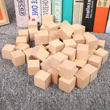 Cubos de madera bloques de madera artesanales naturales sin terminar para Baby Shower paquete de 20 634F 2024 - compra barato