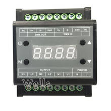 Dmx302 controlador de intensidade de brilho triac led dmx com 3 canais 1a/canais, regulador de alta tensão para luz de painel led 2024 - compre barato