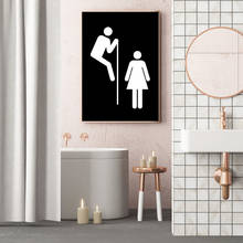 Girl Boy WC Sign Toilet Funny Wall Art Canvas Painting Modern Posters And Prints Wall Pictures For Kids Bathroom Washroom 2024 - buy cheap