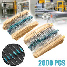 2000 pces 100 valores 1 ohm resi1 m ohm resistores de filme de metal resistência variedade kit 1/4 watt metal filme resistor 2024 - compre barato