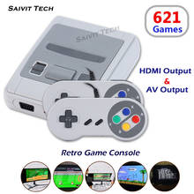 Игровая консоль Super SNES 8 бит семейная мини-игра Ретро Классический AV/HDMI выход портативный игровой плеер со встроенными 621 играми 2024 - купить недорого