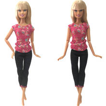 Nk vestido de boneca feito à mão, roupa casual jeans para barbie, acessórios de boneca, brinquedo infantil, presente de meninas, 278p 3x, 1 peça 2024 - compre barato