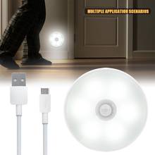 6 LED Motion Sensor Night Light USB Rechargeable White Light Bedroom Wall Lamp Stairs Intelligent Body Light Toilet Sensor Lamp 2024 - buy cheap