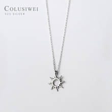 Colusiwei Luz Moda Sun Pingente Colares para As Mulheres Simples Colar de Cadeia Curta 925 Sterling Silver Estilo Coreano Jóias 2024 - compre barato