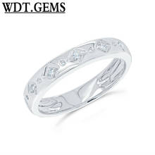 Womens 0.10 ct 10k rosa ouro natural redondo diamante casamento anel de banda diagonal 2024 - compre barato